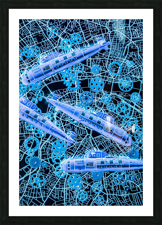 Tactical subs blueprint Picture Frame print