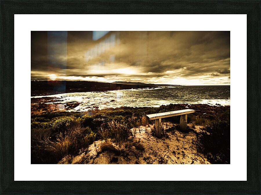 Atmospheric beach artwork Picture Frame print