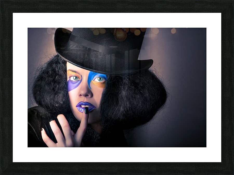 Beautiful high fashion woman in creative makeup Picture Frame print