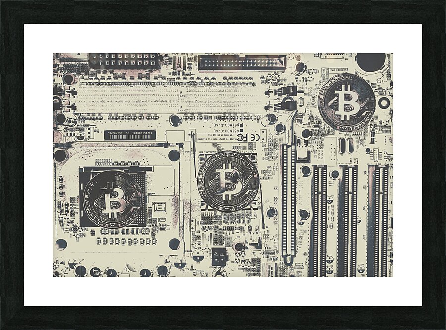 Block mining Picture Frame print
