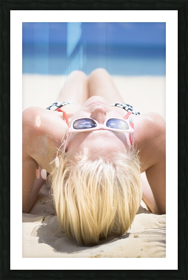 Summer Sun Beach Bather Picture Frame print