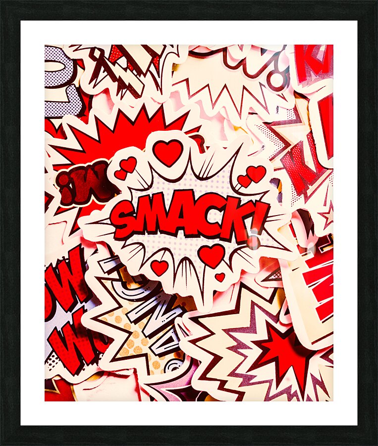 Comic love Picture Frame print