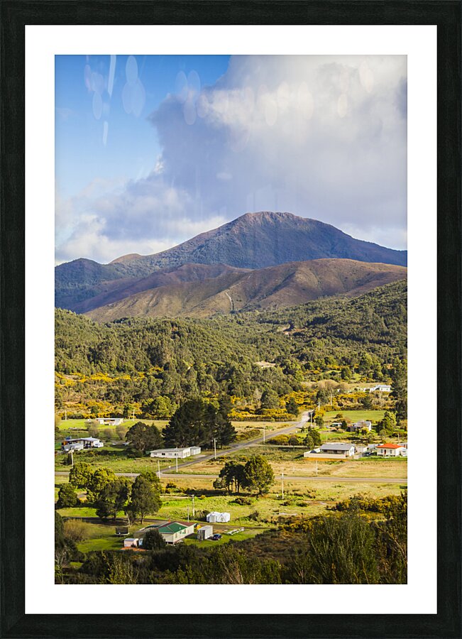 Mount Zeehan Valley Town. West Tasmania Australia Picture Frame print