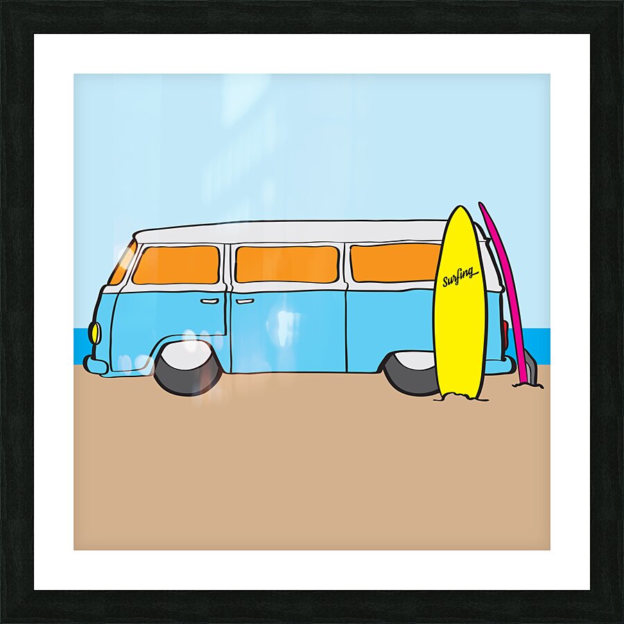 Surfing Australia VW Kombi Van Picture Frame print