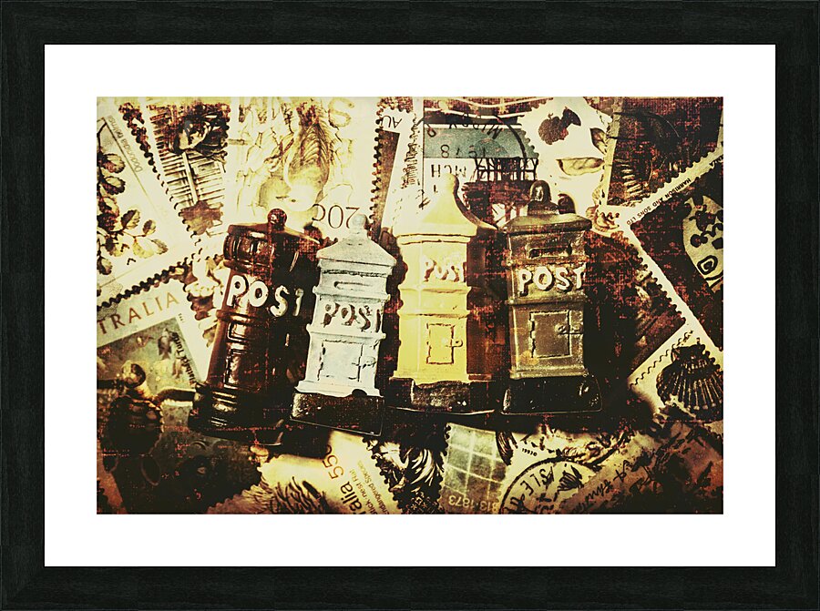 The vintage postage card Picture Frame print
