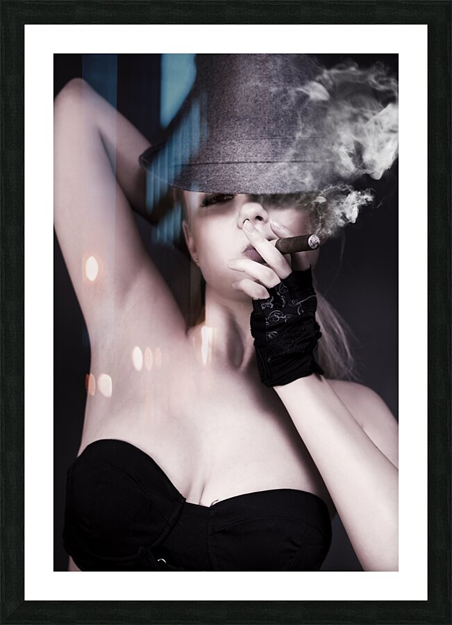 Pondering fashion spy Picture Frame print