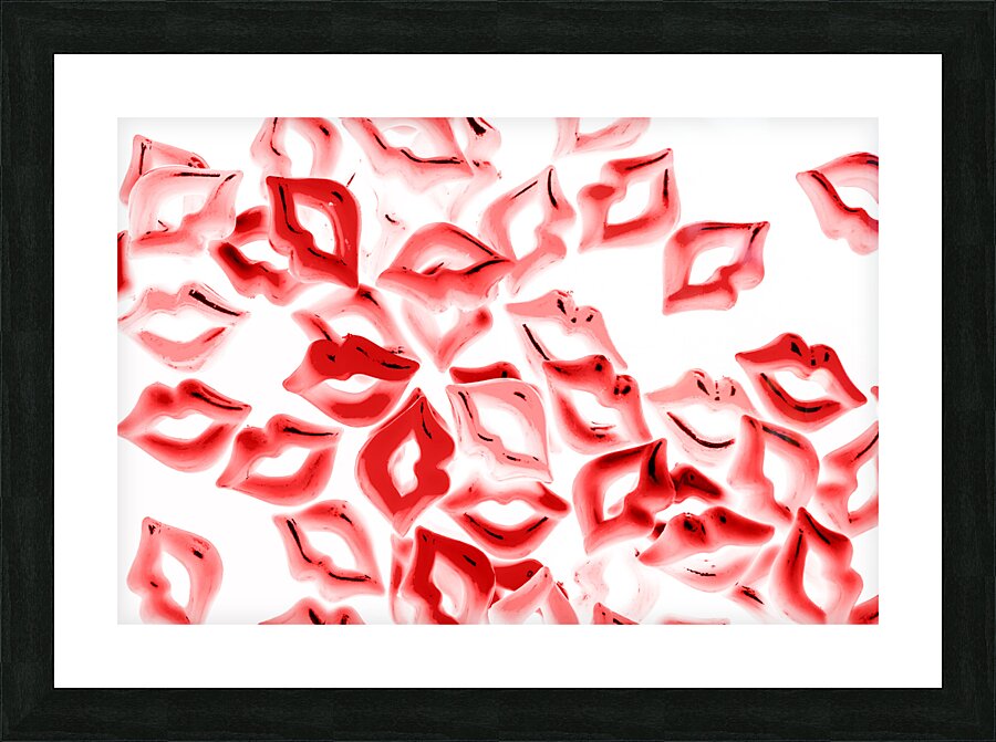 Retro red lips Picture Frame print