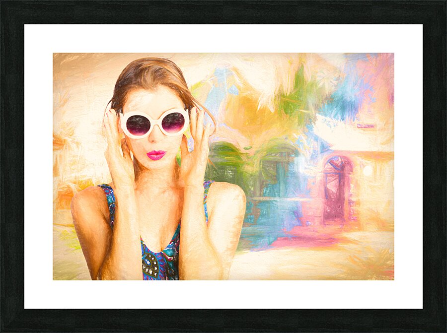 Fashion art pinup woman Picture Frame print