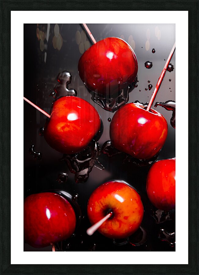 Red candy apples or apple taffy Picture Frame print