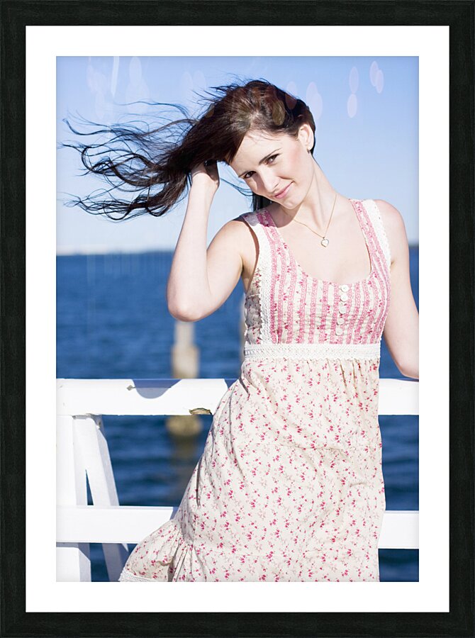 Summer Breeze Woman Picture Frame print