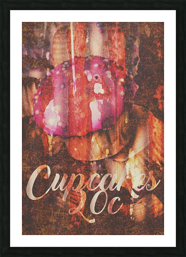 Vintage cupcake tin sign Picture Frame print