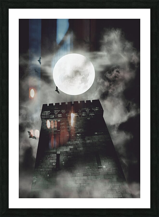 Haunted dark castle Picture Frame print