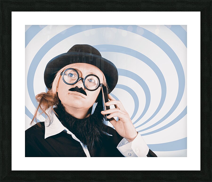 Technology evolution of mobile phone communication Picture Frame print