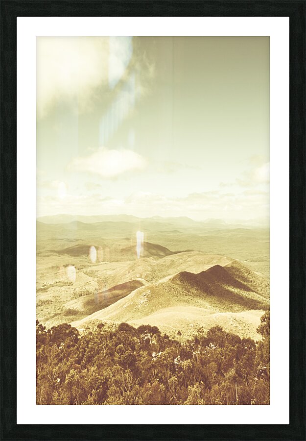 Rolling rural hills of Zeehan Picture Frame print