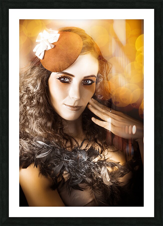 Vintage Style Actress Performing In French Beret Picture Frame print