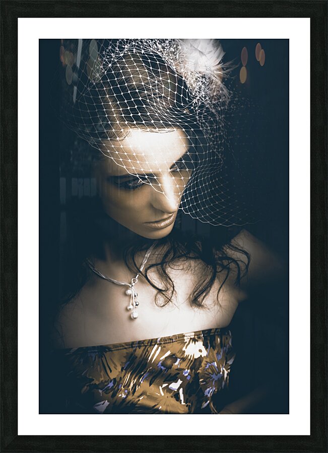 Close Up Portrait Of A Beautiful Vintage Bride Picture Frame print