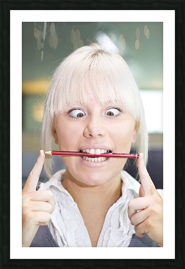 Pencil Biter Picture Frame print