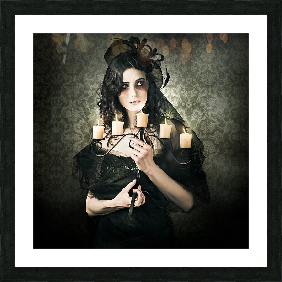 Beautiful Grunge Woman In Dark Vogue Fashion Style Picture Frame print