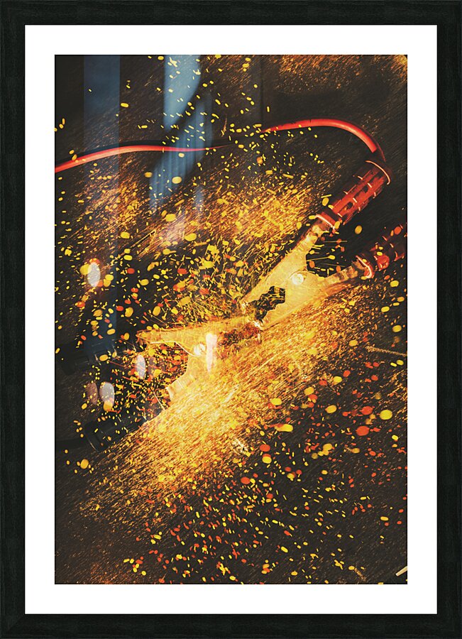 Industrial jump start Picture Frame print