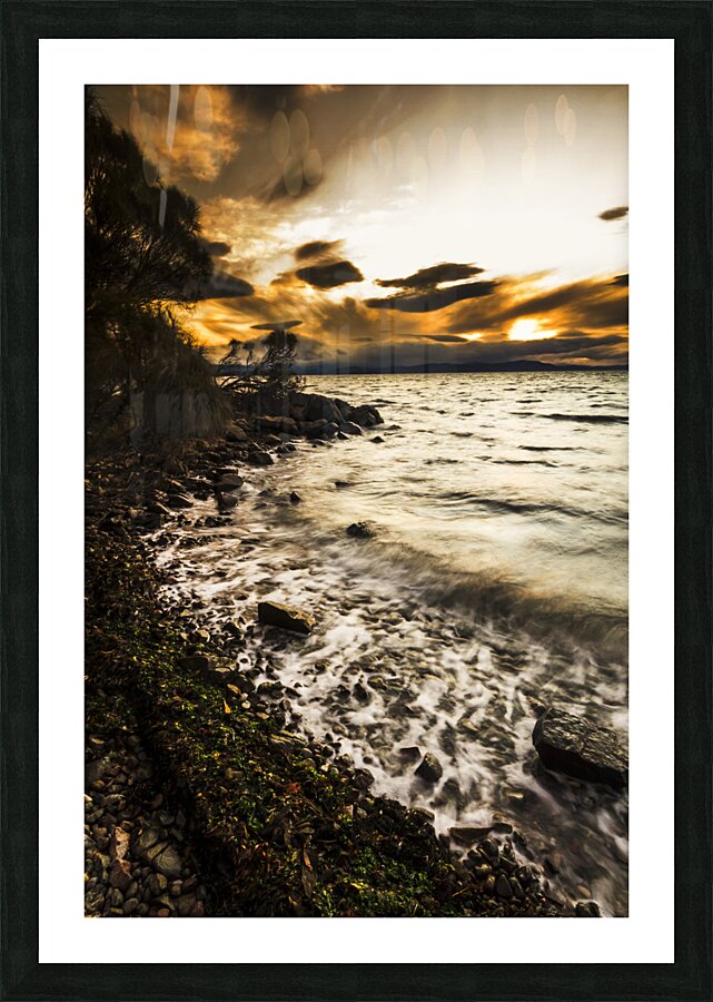 Dramatic dark coast Picture Frame print