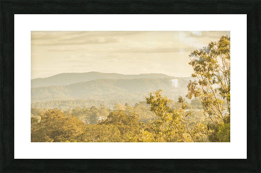 Hills trees and pastel browns Picture Frame print