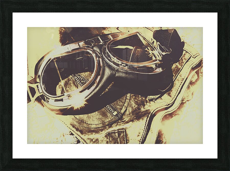 Retro pilots still life Picture Frame print
