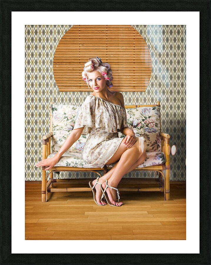 Vintage Fashion Photo Of A Sexy Blond Woman Picture Frame print