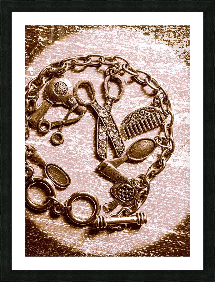 Vintage hairdressing charm Picture Frame print