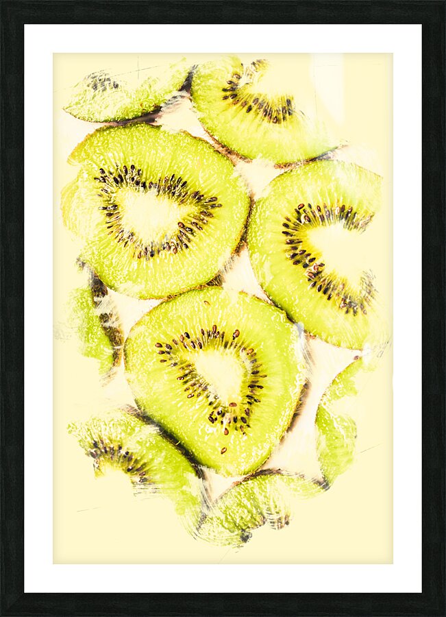 Full Frame Shot Of Fresh Kiwi Slices With Seeds Picture Frame print