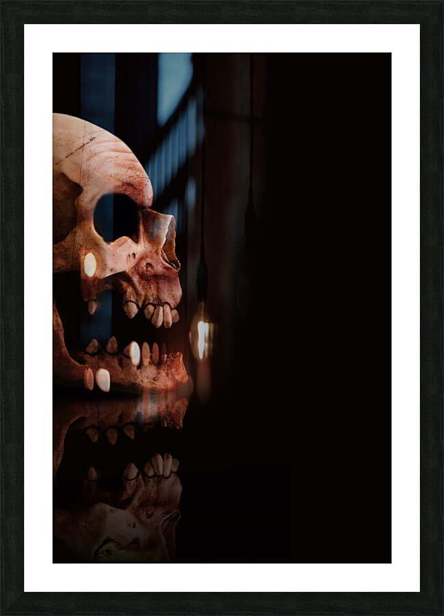 Scary Skull Picture Frame print