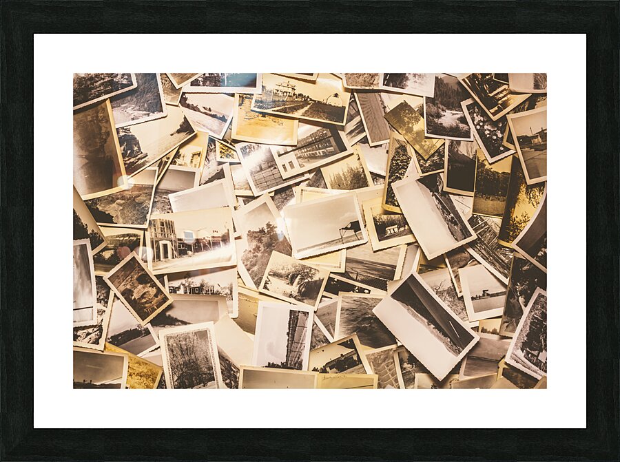 Pile of many instant photos  Picture Frame print