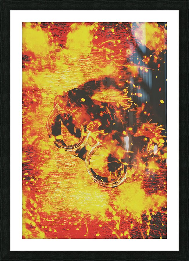 Creative industrial flames Picture Frame print