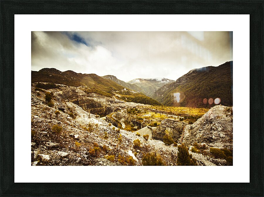 Rocky valley mountains Picture Frame print