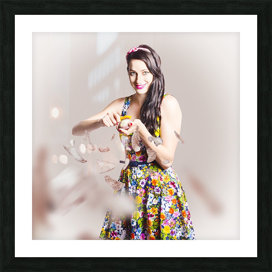 Baking pin up cook Picture Frame print