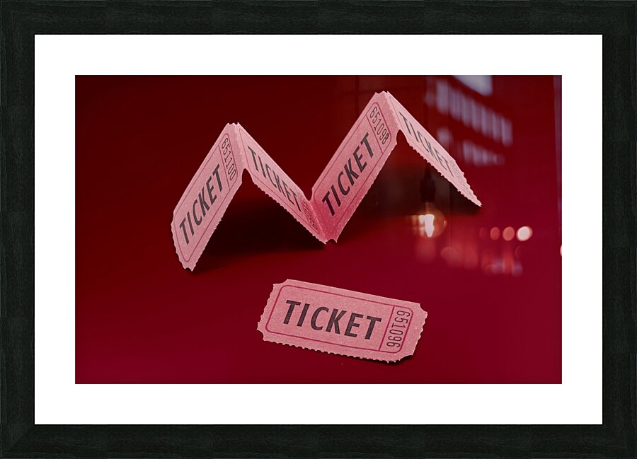 Vintage cinema movie ticket Picture Frame print