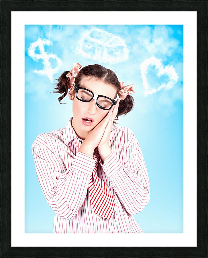 Business Woman In A Money House And Love Dream Picture Frame print