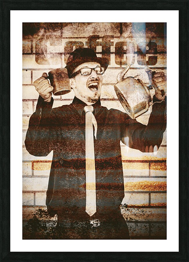 Sign of an old coffeehouse employee Picture Frame print