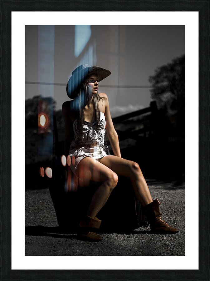 Female Outback Traveler Picture Frame print