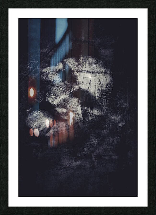 Puppet mask behind the veil Picture Frame print