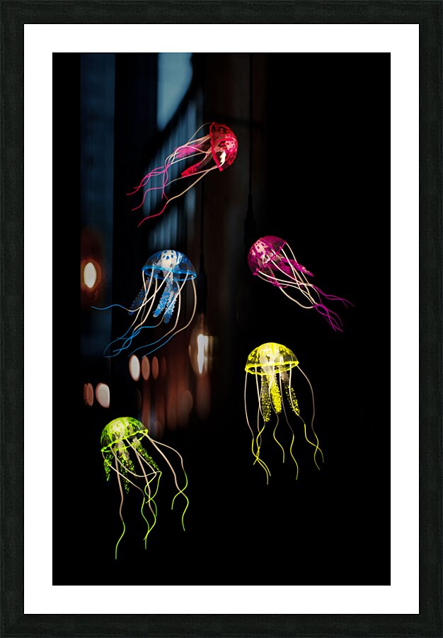 In colours of swirling jellyfishes  Picture Frame print
