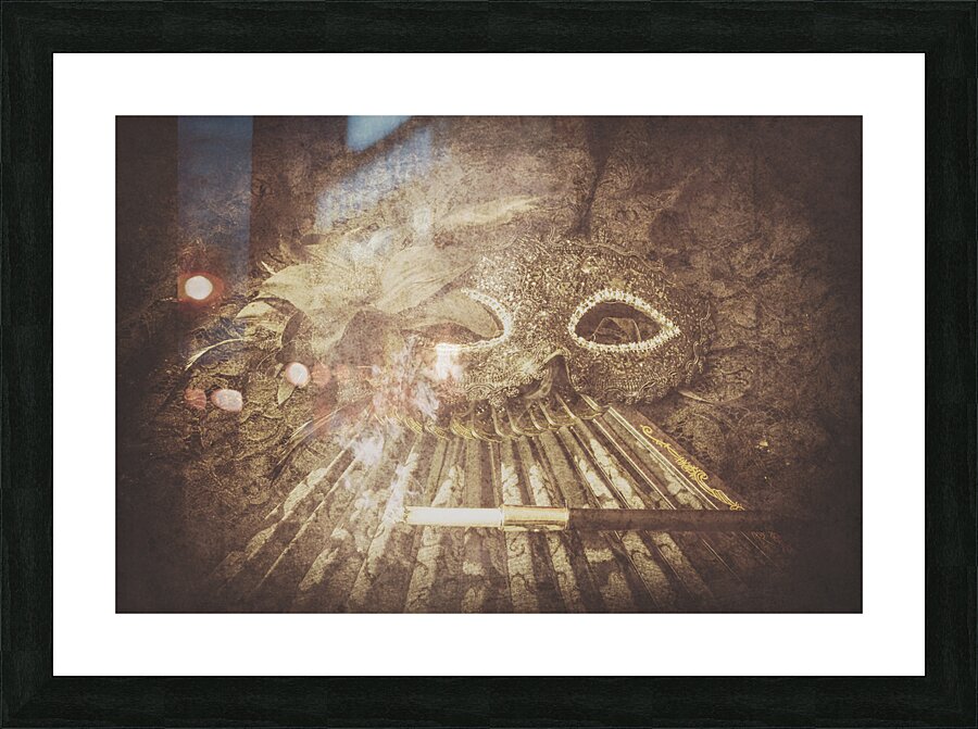 Mysterious vintage masquerade Picture Frame print