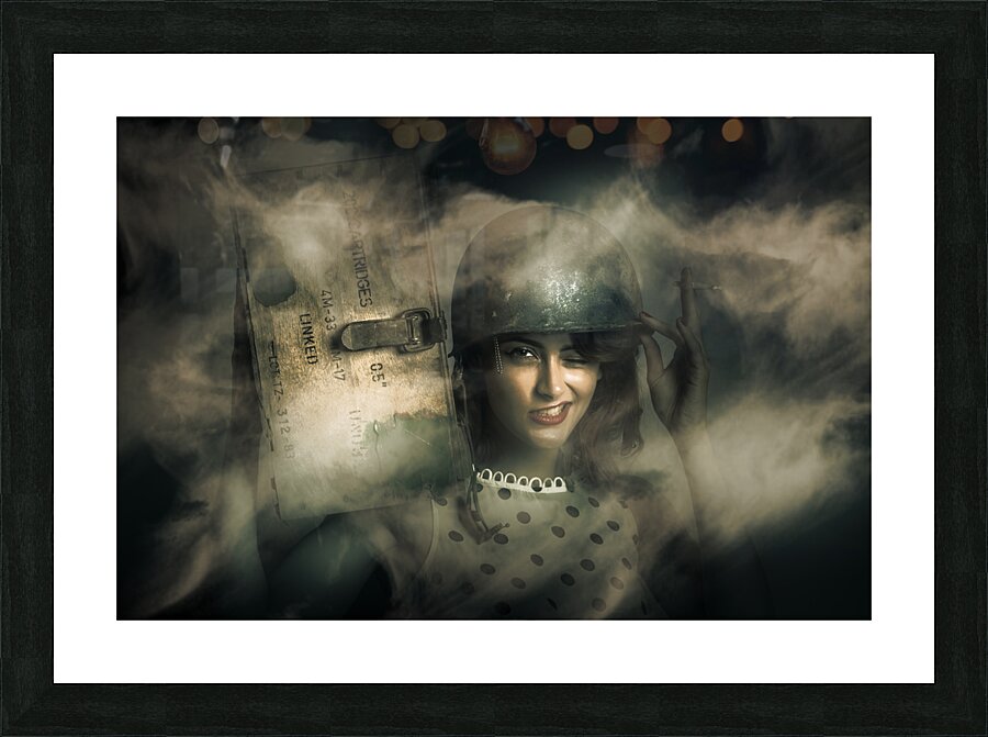 Brave army pinup Picture Frame print