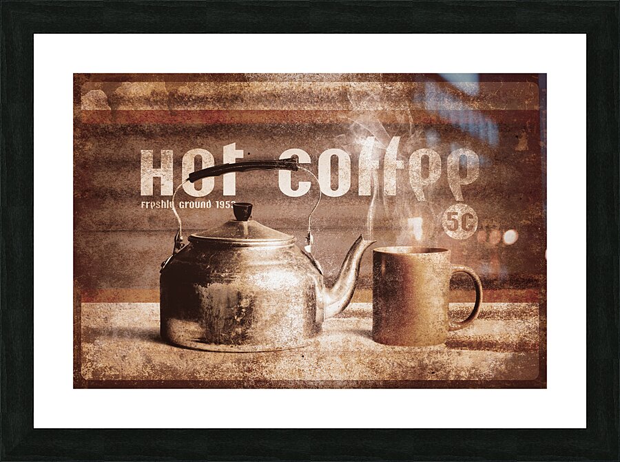 Fine art coffee shop tin sign insignia Picture Frame print