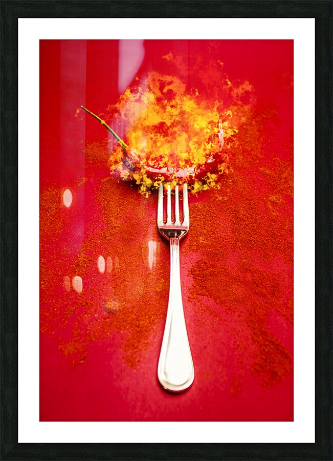 Forking hot food Picture Frame print