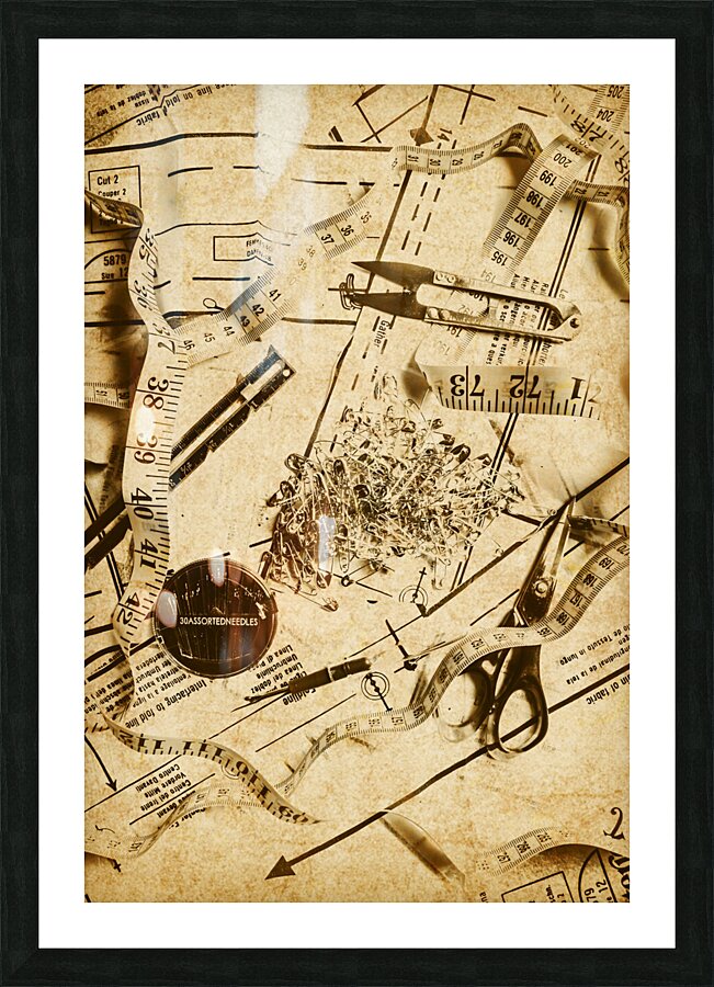 In fashion of vintage sewing Picture Frame print