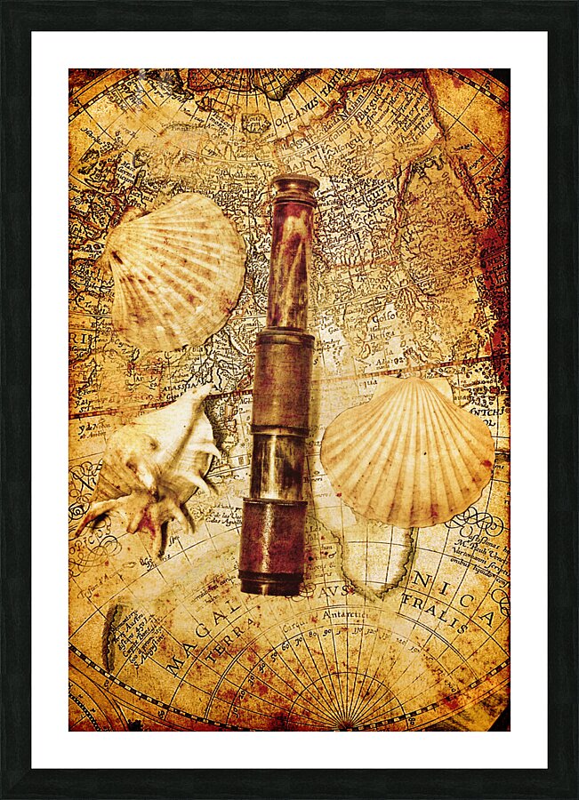 Nostalgia in a nautical ocean adventure Picture Frame print