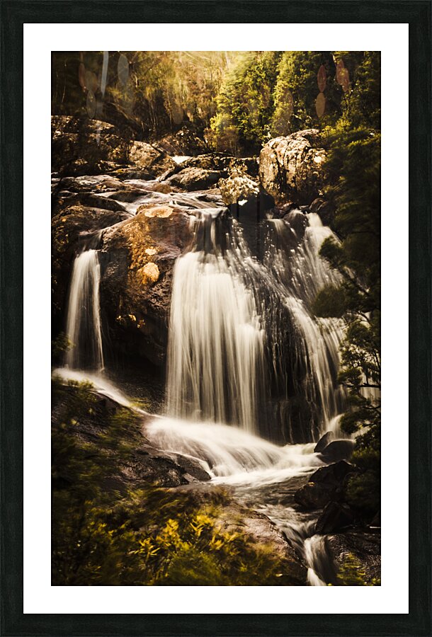 Temperate highland water fall Picture Frame print