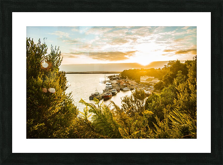 Harbouring a colourful vista Picture Frame print