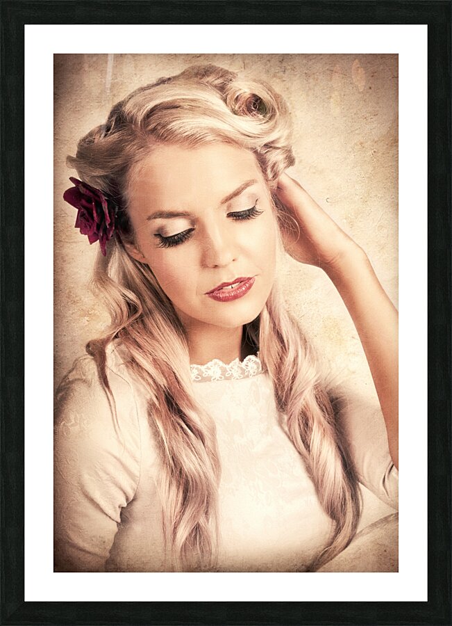 Vintage Luxury Photo Of An Elegant Beauty Queen Picture Frame print