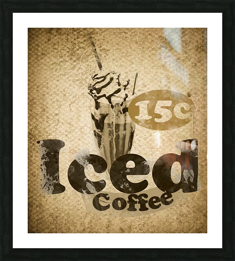 Iced Coffee Cafe Tin Sign Picture Frame print
